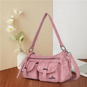 Women Shoulder Bag Multi Pocket Pink